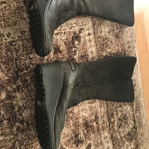 Keen leather knee high black platform wedge boots 7.5 - Picture 4 of 7